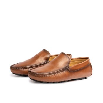 D’003 MOCASSIN EN CUIR TABAC