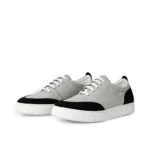 D’100 BASKET EN CUIR NUBUCK GRIS CLAIR