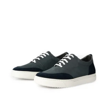 D’100 BASKET EN CUIR NUBUCK GRIS BLEU