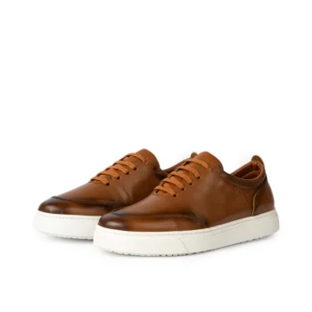 D’100 BASKET EN CUIR TABAC
