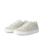 D’181 BASKET EN CUIR DAIM BLANC CASSÉ