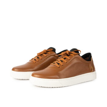 D’904 BASKET EN CUIR TABAC