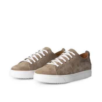 D’931 BASKET EN CUIR DAIM BEIGE FONCÉ