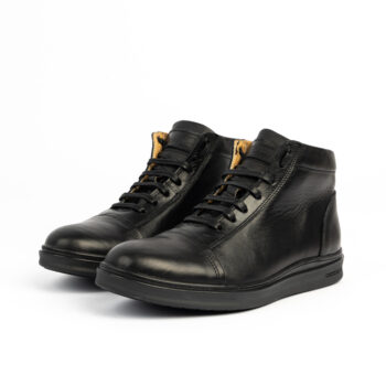 D'710 BOTTES HOMMES EN CUIR NOIR