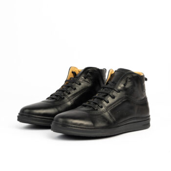 D'452 BOTTES HOMMES EN CUIR NOIR